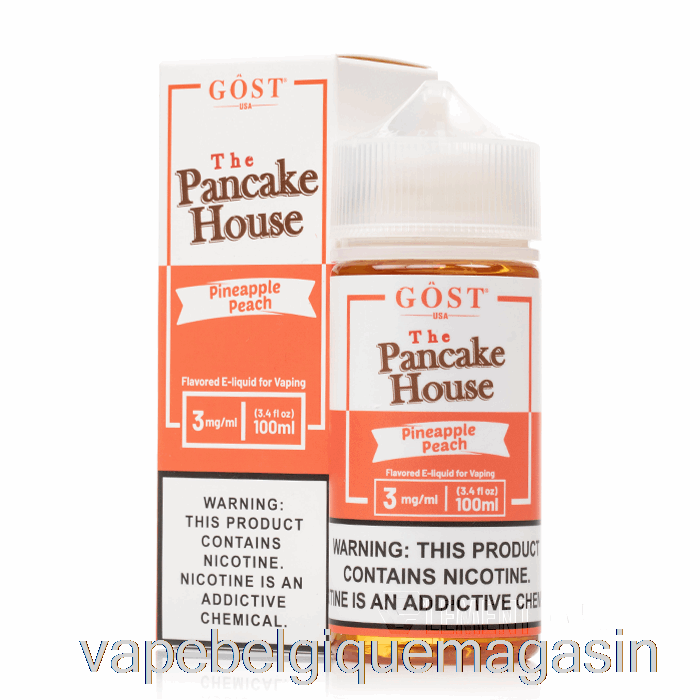 Vape Belgique Ananas Pêche - The Pancake House - Gost Vapor - 100ml 6mg